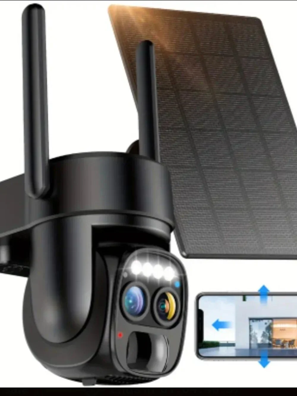 NEW FHD WiFi Camera With Spotlight Alarm, Solar Panel Battery